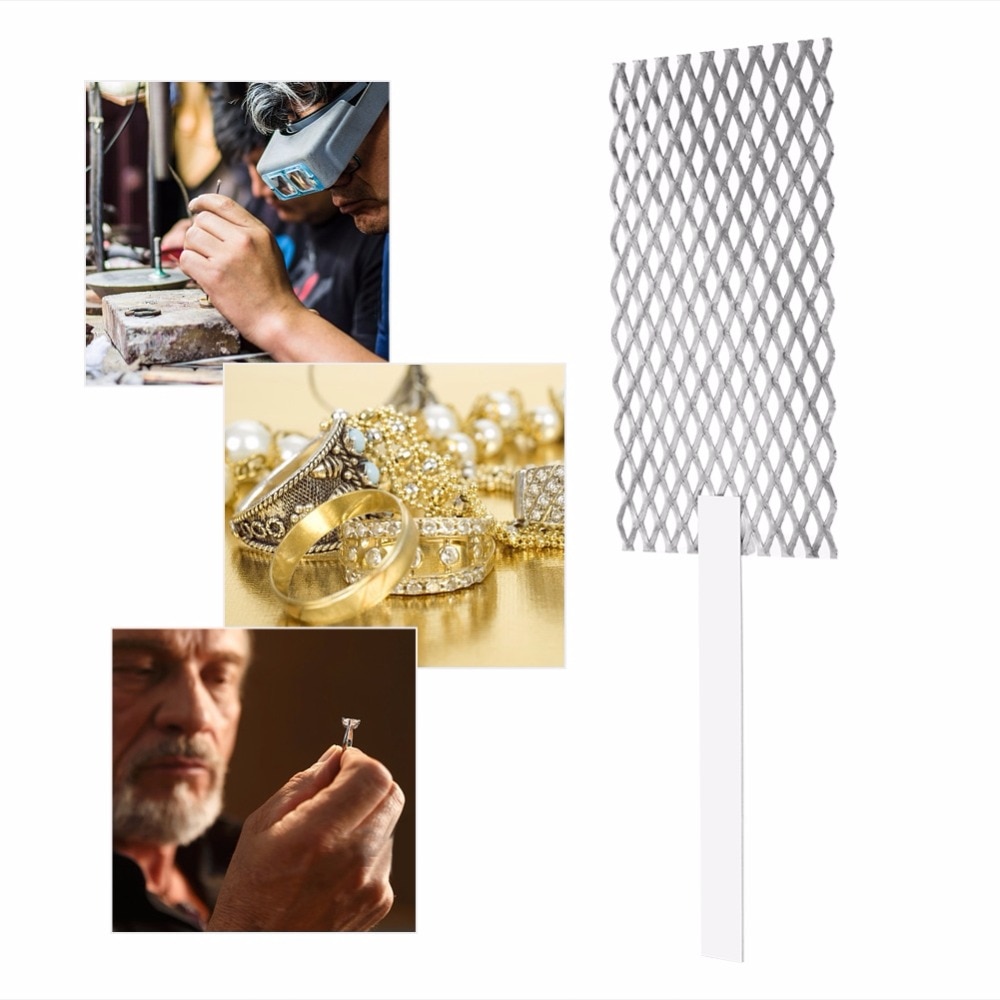 20*5cm platineret titanium mesh anode rhodium mesh med håndtag smykker værktøj juveler guldsmed værktøj smykker plating værktøj