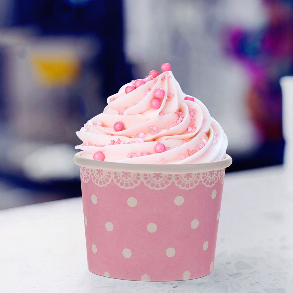 50pcs Disposable Paper Bowls Ice Cream Bowls Food Packaging Containers )