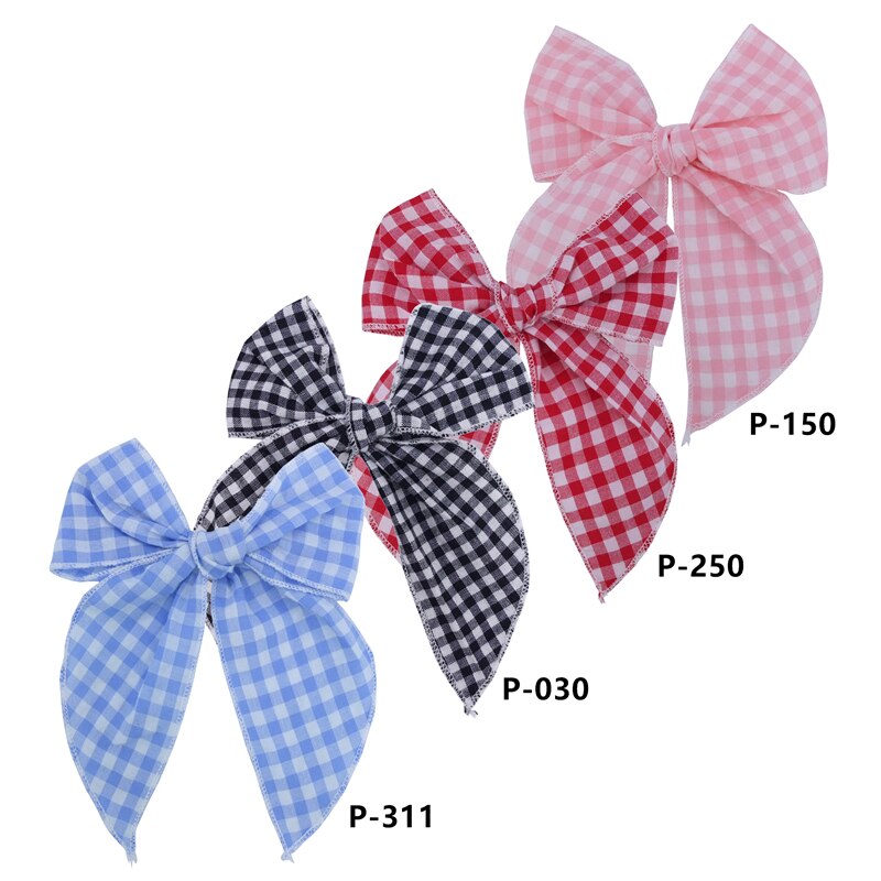 Pinzas para el pelo con lazo de marinero para niña y niña, Clips para el pelo, pasadores, accesorios para el cabello, 4 piezas: Fable Plaid Set-1