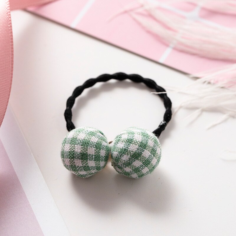 Schattige meisjes bloemenbal haarbanden kinderen elastische haarbanden kinderen haarkoorden hoofdtooi meisjes hoofdbanden haaraccessoires: Roostergroen 3