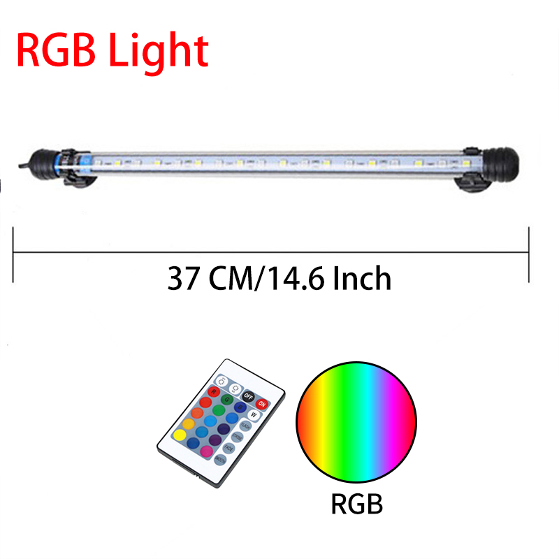 Gako Aquarium Licht LED Wasserdicht Aquarium Licht Unterwasser Fisch Lampe Aquarien Dekor Beleuchtung Anlage Lampe: 37CM  RGB