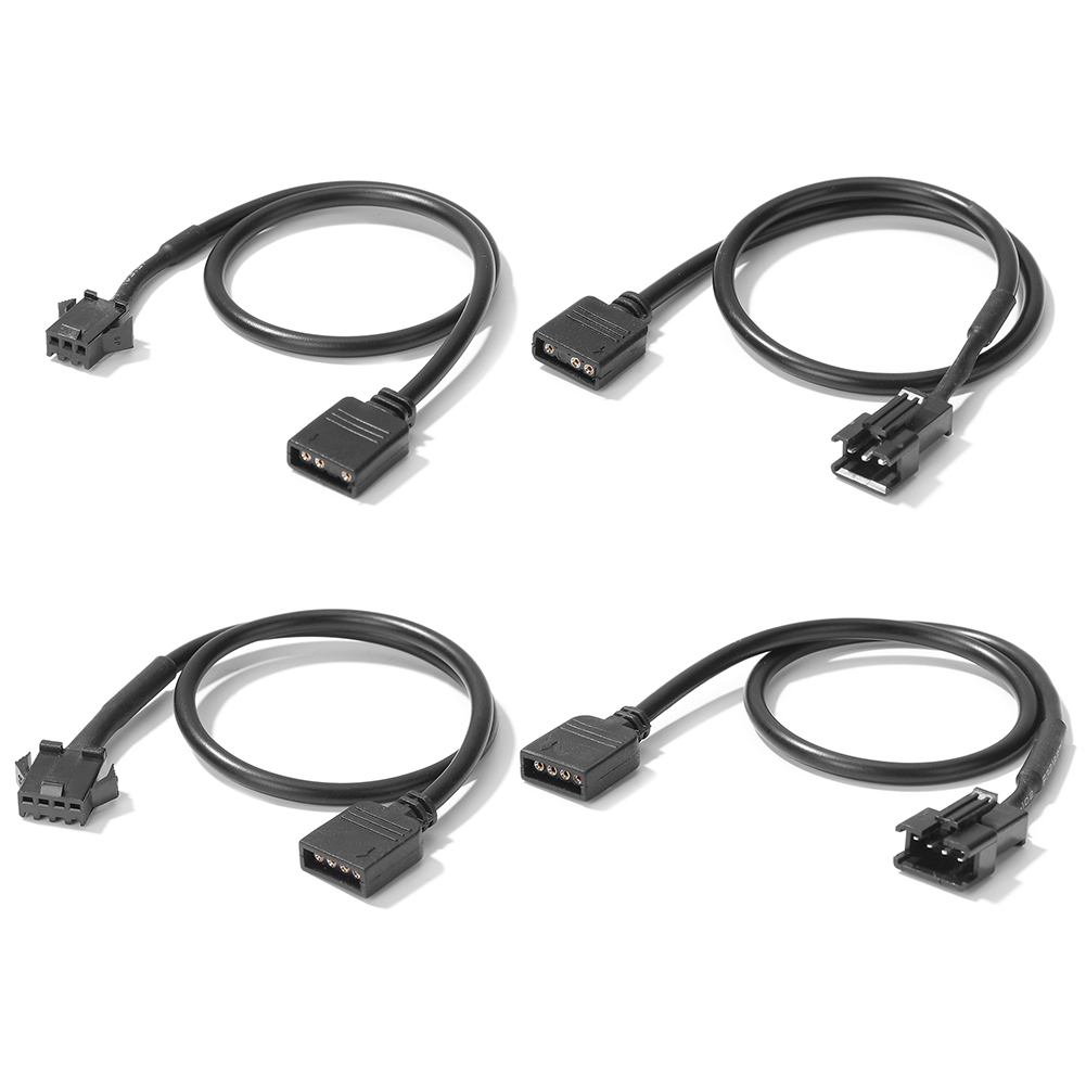 Hovedkort rgb-adapter konverteringskabel 5v 3- pins  / 12v 4- pins 30cm rgb led-stripelys for pc-datamaskin led-lysstripelinje