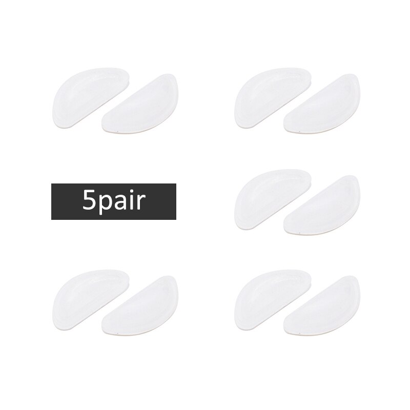 5pair Glasses Nose Pad Adhesive Silicone Nose Pads Non-slip Black White Thin Nosepads for Glasses Eyeglasses Eyewear Accessories: A-White