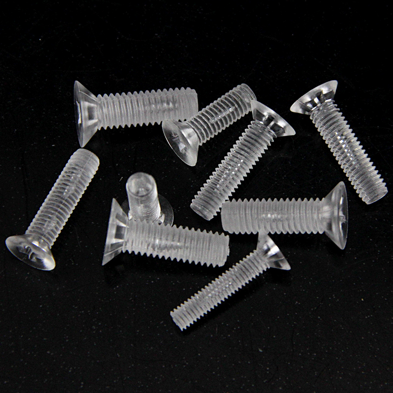 Viti in plastica 20 pezzi, nylon, viti trasparenti, testa svasata PC, testa piatta, croce acrilica, M3 M4 M5 M6