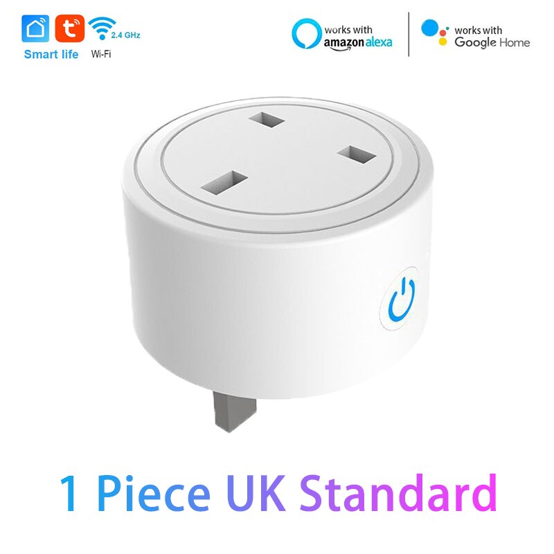 WiFi Smart Wireless Plug Outlet US UK Standard Voice Control Timer Socket For Alexa Google Home Smart Home Tuya Smart Life: 1 Piece UK Standard
