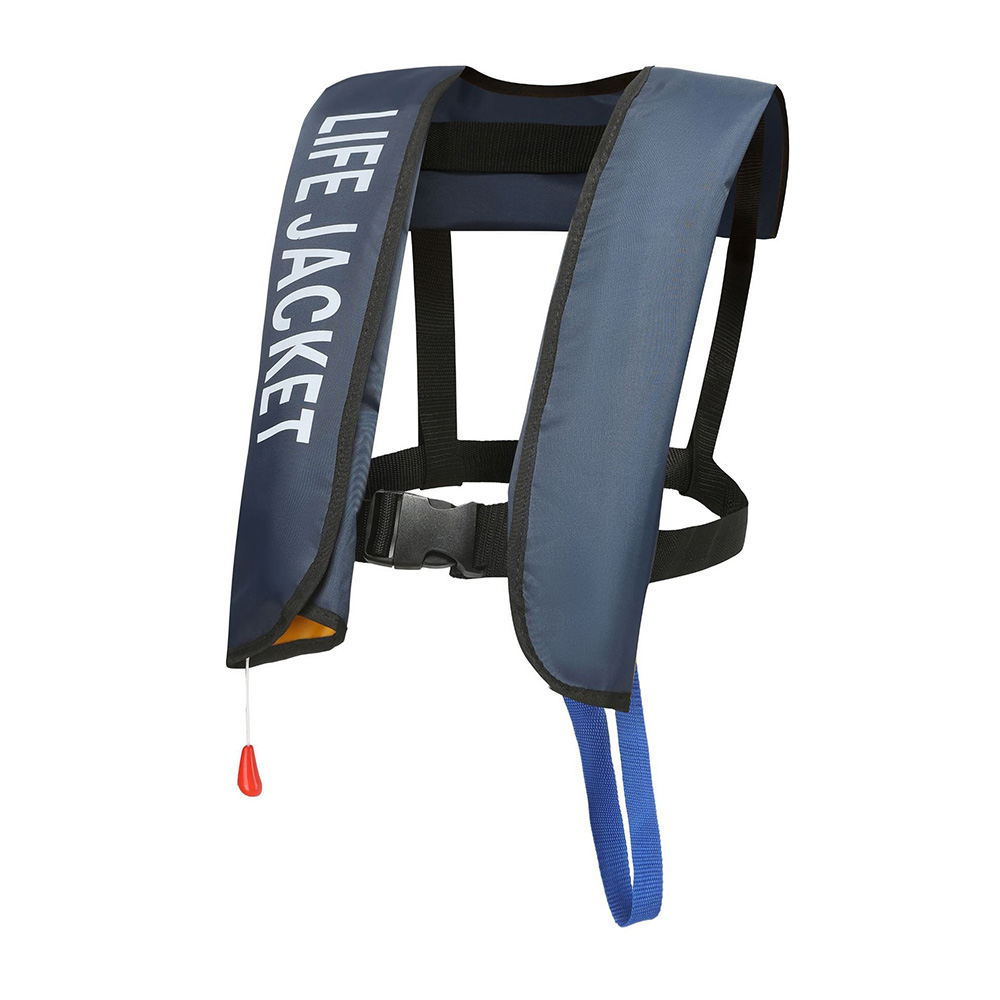 Chaleco salvavidas inflable automático, chaleco salvavidas para natación, pesca, deportes acuáticos, surf, Kayak, rescate de esquí, chaleco salvavidas de seguridad: Azul marino