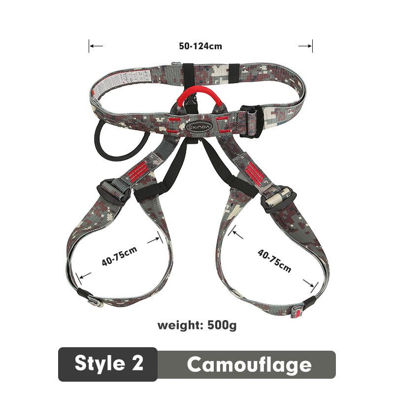 Xinda Outdoor Sports Safety Belt Rock Mountain Climbing Harness Waist Support Half Body Harness Aerial Survival: Style 2 New Camo