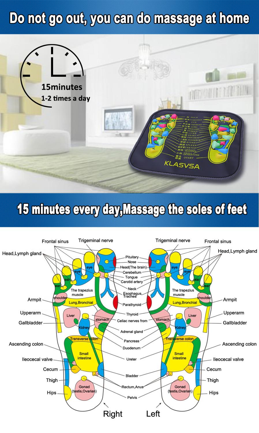 Zoneterapi walk stone road fodmassagemåtte akupressur relax massagepude fod spa ben smertelindring sundhedspleje gang massagemåtte