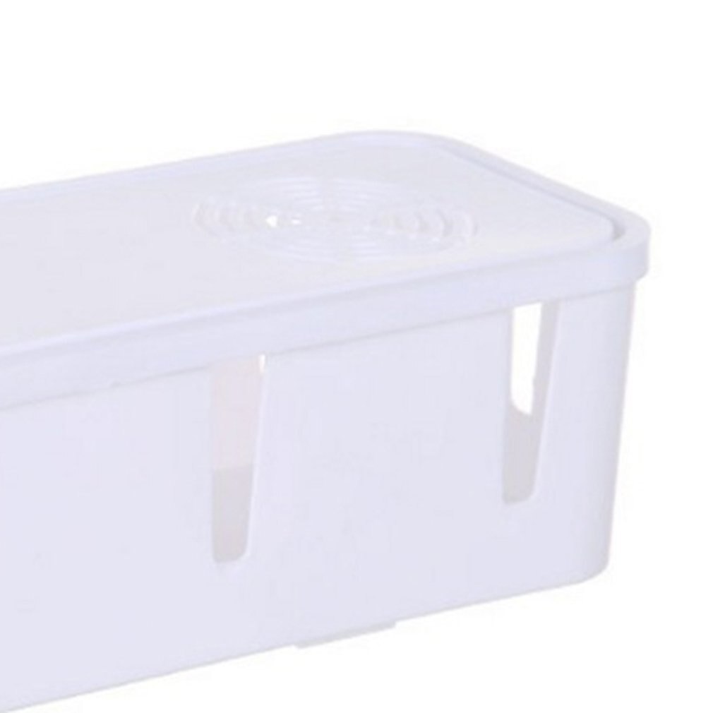 Practical White Cable Storage Box Power Strip Wire Case Anti Dust Charger Socket Organizer Socket patch panel storage Box