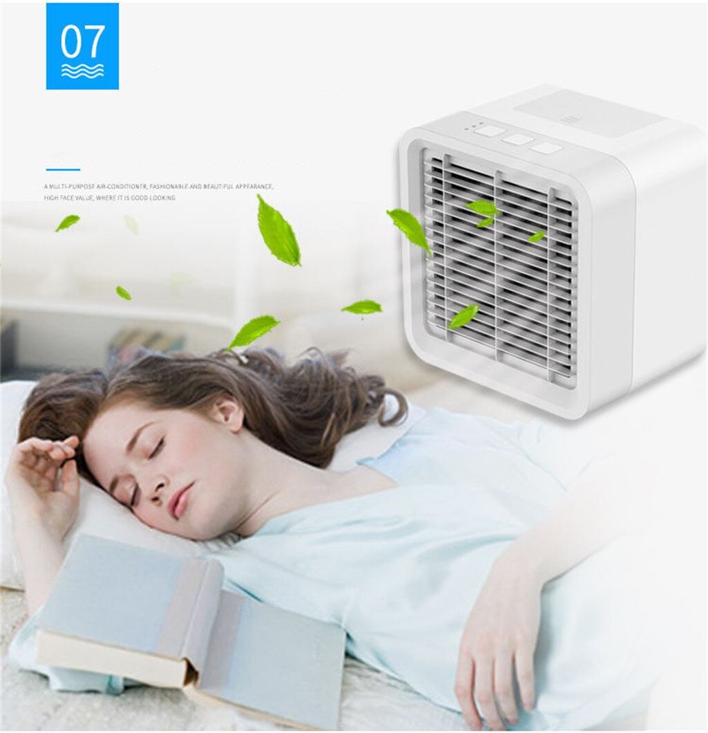Mini Air Conditioner Device Cool Soothing Wind Cooler Fan Air Personal USB Plug Air Cooling Fan Rechargeable Fan Desk Bedroom