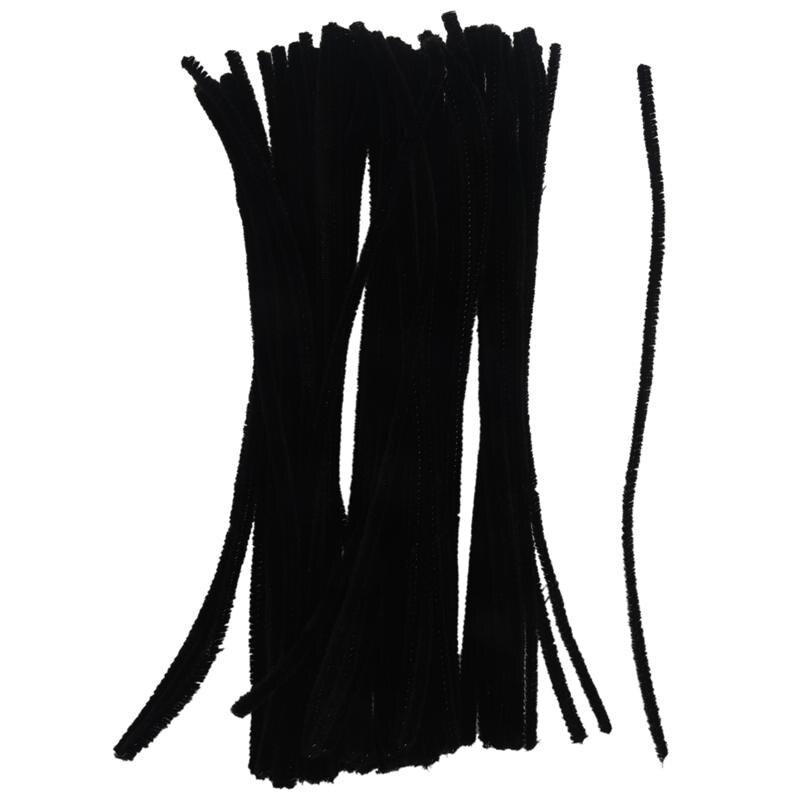 100 Pcs 30cm Black pipe cleaners