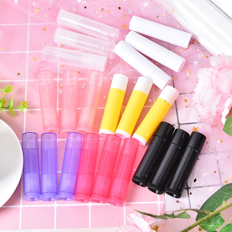 10 Stks/partij 5G Lipstick Buizen Snoep Kleuren Lip Tubes Containers Transparant Lege Plastic Lippenbalsem Buizen Lippenstift Case