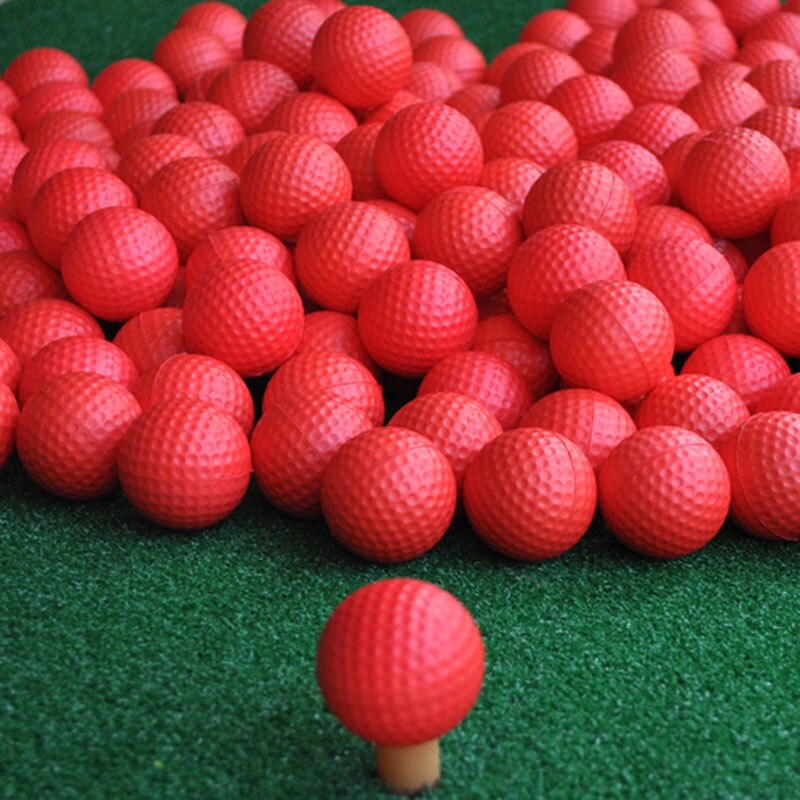 100 stk golf træningsbold rød indendørs udendørs træning træning golf sport elastiske pu skum bolde
