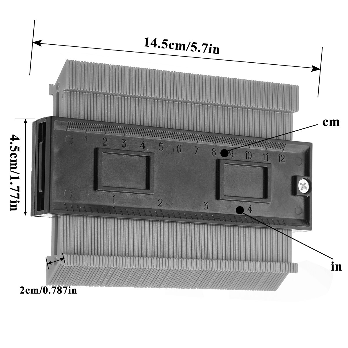 Kontur Gauge Kunststoff Profil Kopie Kontur Messgeräte Standard Holz Kennzeichnung Werkzeug Fliesen Laminat Fliesen Werkzeuge Profil Messung Werkzeuge: 12cm grey