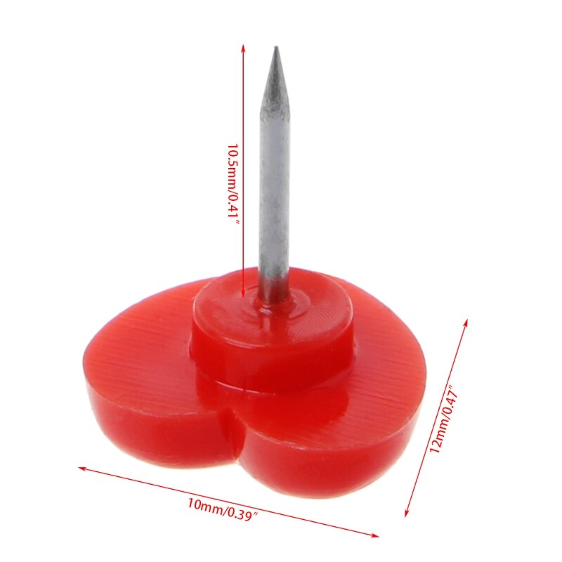 50 Stuks Hart Vorm Plastic Gekleurde Push Pins Punaises Kantoor School R91A