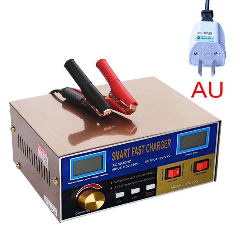 AGM Start-stop Car Battery Charger 400W Intelligent Pulse Repair Battery Charger 12V 24V Truck Motorcycle Charger: AU