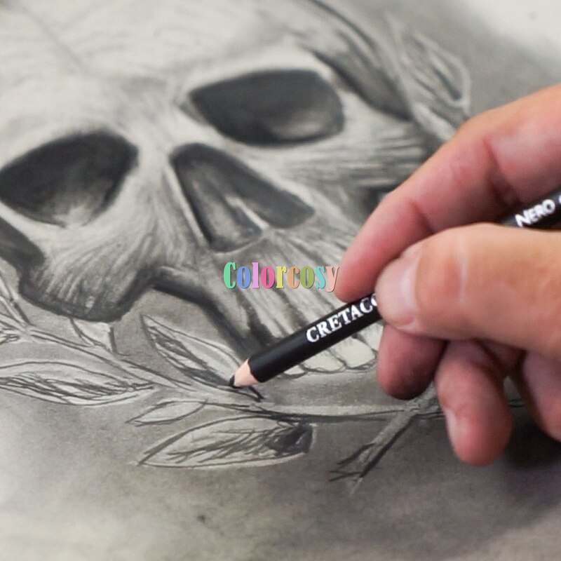 CRETACOLOR Nero Deep Black Pocket Pencil Set. Charcoal Pocket Pencil Set. Graphite Pocket Set. Oil Pencil Pocket Set.