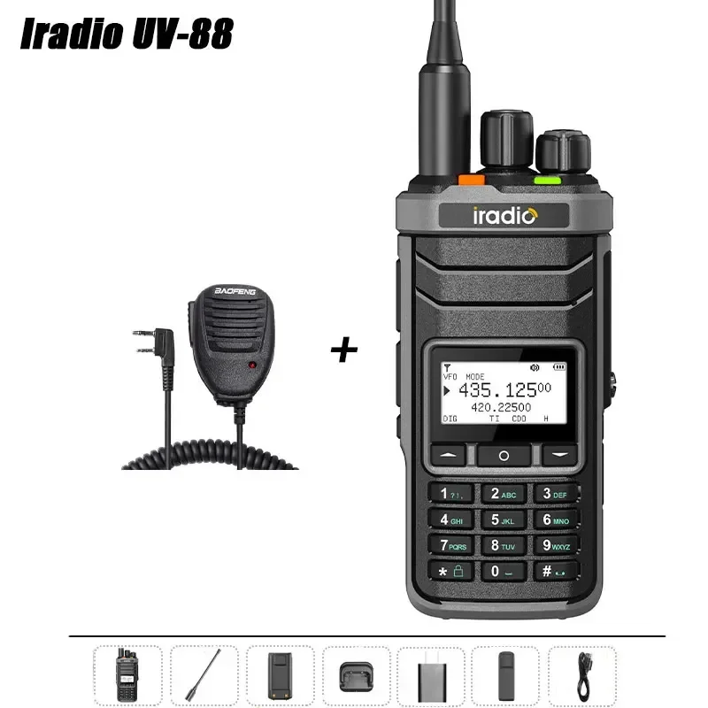 Iradio UV 88 Walkie Talkie Kurzwelle 2,3–30 MHz UV88 Zweiwegradio Multiband FM CB SW LW Typ-C-Aufladung NOAA 1024CH Gleicher RT-860: YELLOW / BRITISH