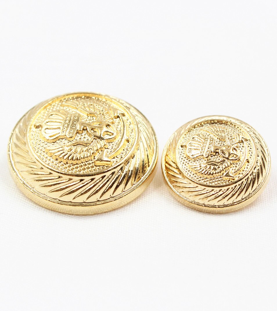 10 Stks/partij, Diameter 18/25Mm Britse Style Gold Metal Knoppen Jas Kledingstuk Accessoires Diy Materialen 16524LL-006