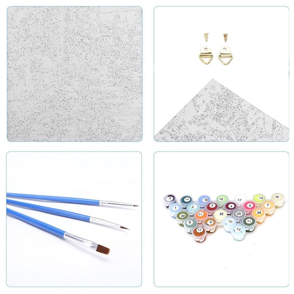 Acrylic Paint by Number Kit On Canvas for Adults Beginner -Landscape 20x16 inch