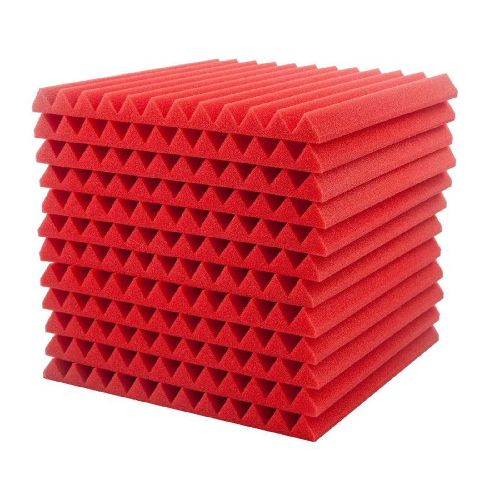 Home Scene Layout Sound Absorbing Foam Wall Indoor Sound-absorbing Soundproofing Foam Sound Absorbing Noise Sponge Foam #Y: Red