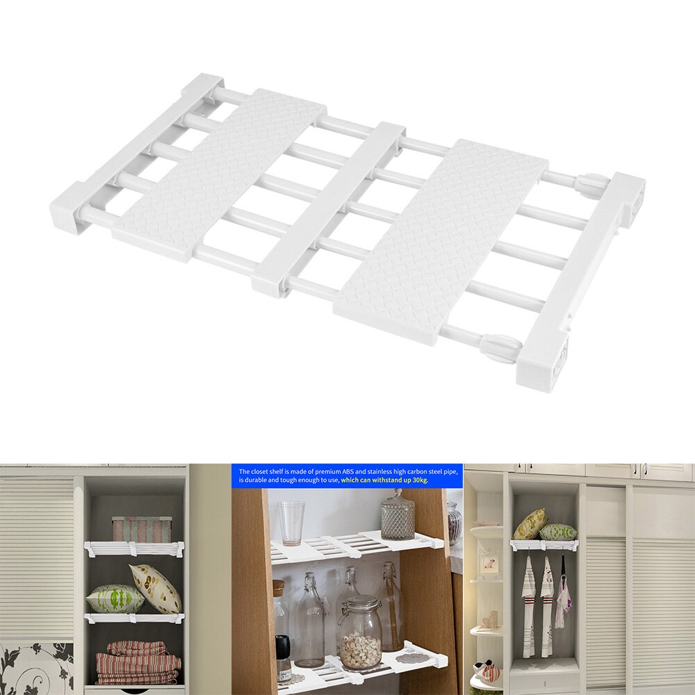 Adjustable Closet Organizer DIY Wardrobe Space-saving Rack Shoe Racks Wall Mounted Kitchen Storage Rack Bathroom Organizer Shelf