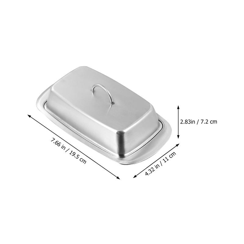 1 Pc Multipurpose Fresh Keeping Box Safe Butter Dish Storage Box Butter Plate With Lid (Silver): Style 2