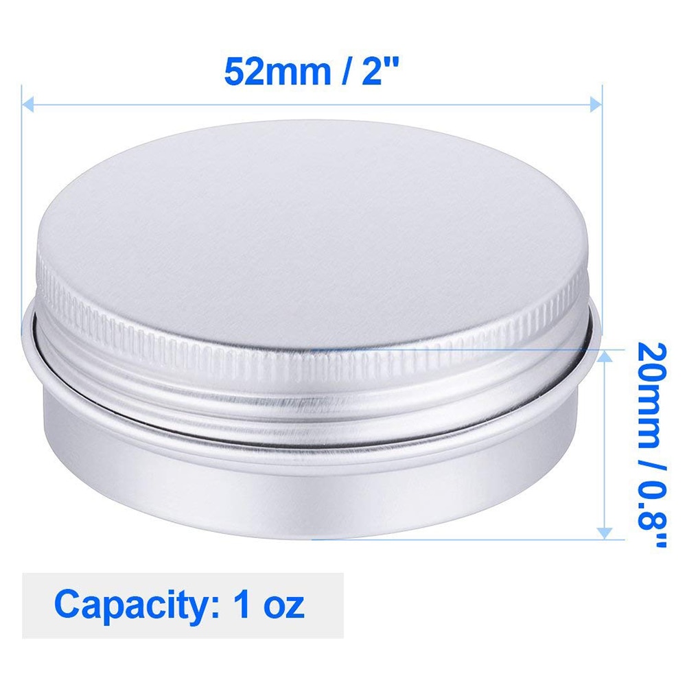 30 Pack Screw Top Round Metal Lip Balm Tins Containers Lids (1oz)