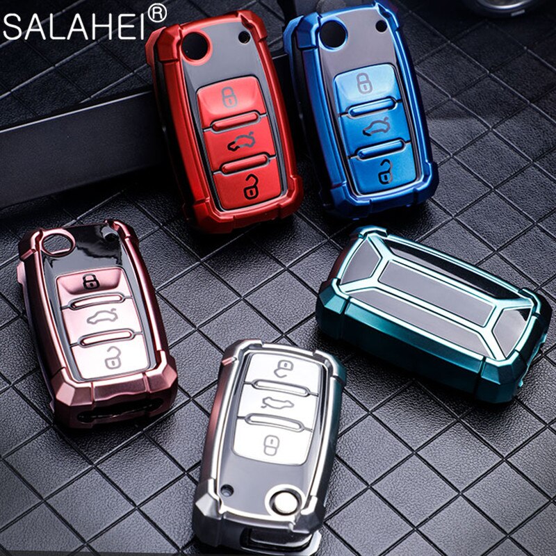 Funda protectora de TPU para llave de coche, accesorio para VW Volkwagen Polo Tiguan Bora Passat Golf 6 Lavida Scirocco Fabia