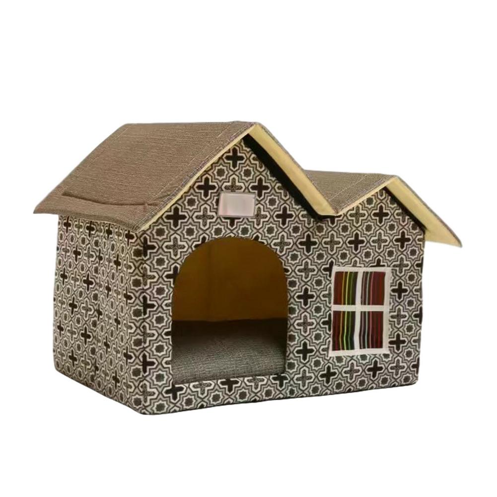 Maison de chat à Double toit, maison pour animaux de compagnie, imperméable, abri pour chaton, intérieur et extérieur: Gray