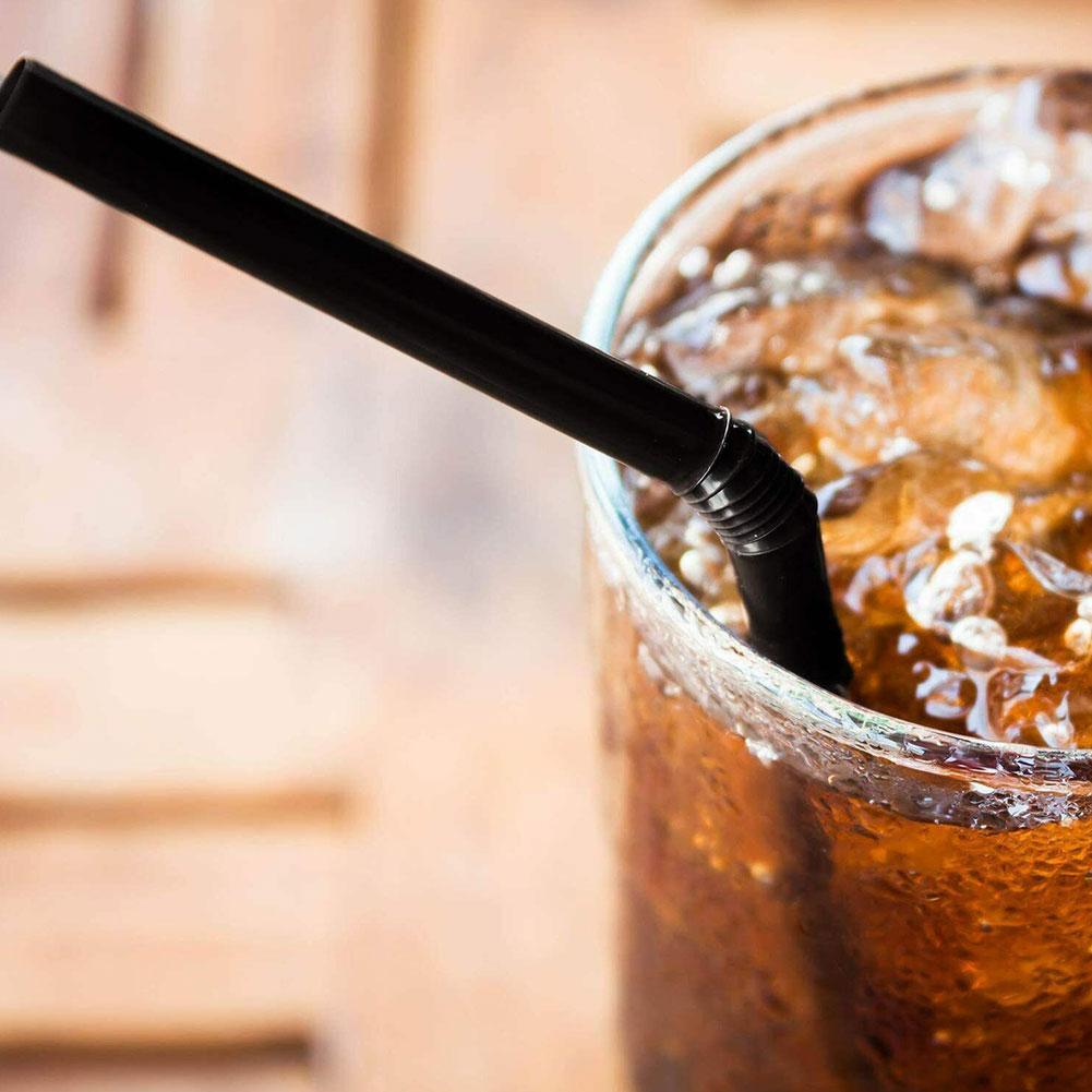 50-3000 Stuks Veelkleurige Rietjes Rietjes Melk Thee Bar Party Bruiloft Keuken Woonaccessoires Drank Zwart Stro