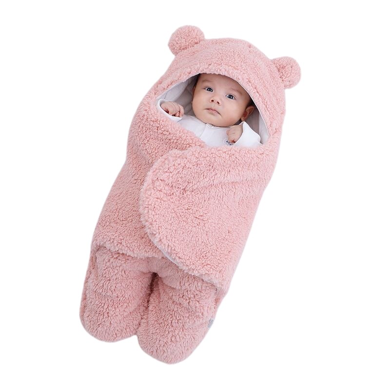 Baby Slaapzak Ultra-Zachte Pluche Fleece Pasgeboren Ontvangen Deken Baby Jongens Meisjes Clothessleeping Nursery Wrap Inbakeren: pink / 2M