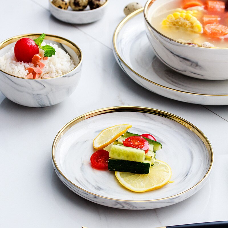 Prato de cerâmica de phnoma penh para salada, pratos para salada estilo ocidental, louças de sopa para casa, 1 peça