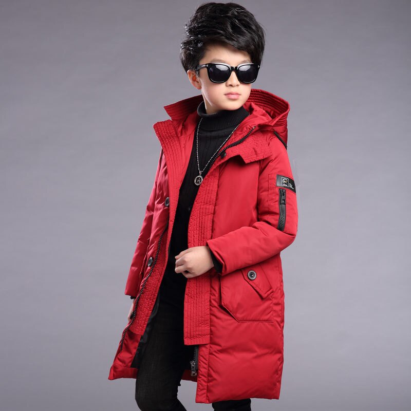 Kinderen Snowsuit Winter Warme Jassen Voor Jongens Kleding Tiener Kleding Kids Parka Lange Jas Maat 10 12 14 16 Jaar