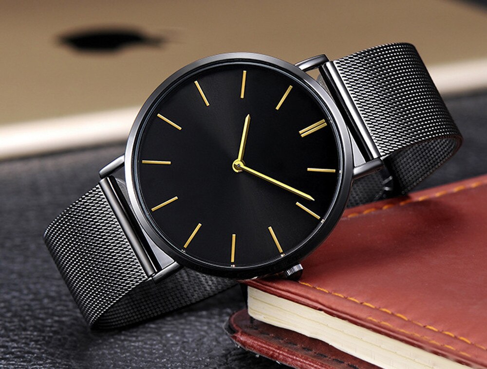 Gecontracteerd Delicatesse Mode Heren Horloges 1 Stuks Paar Stijlvolle Glas Staal Band Mesh Riem Eenvoud Quartz Horloge: Default Title