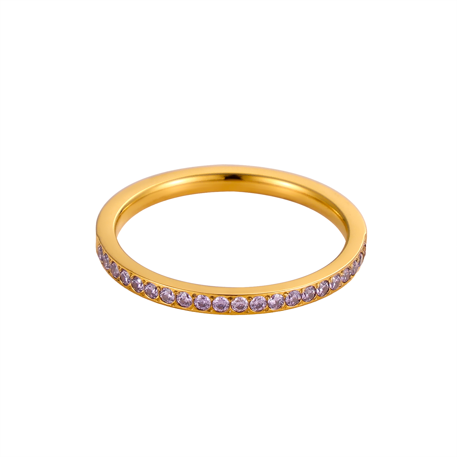 Carlidana mini zirkonia 12 geboortesteenringen voor dames, roestvrij staal, goudkleurige vingerring, verlovings- of trouwsieraad