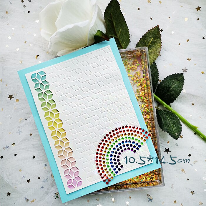 Cube Diamond Geometry Cutting Dies and Embossing Folder Set for DIY Scrapbooking Paper Craft/Card Making /Home Decoration