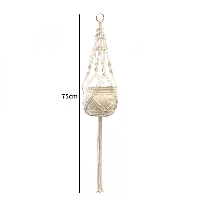 Tuinplant Hangmanden Bloempot Handgemaakte Macrame Geknoopt Touw Bloempot Boheemse Stijl voor Thuis Balkon Decoratie: Lavendel