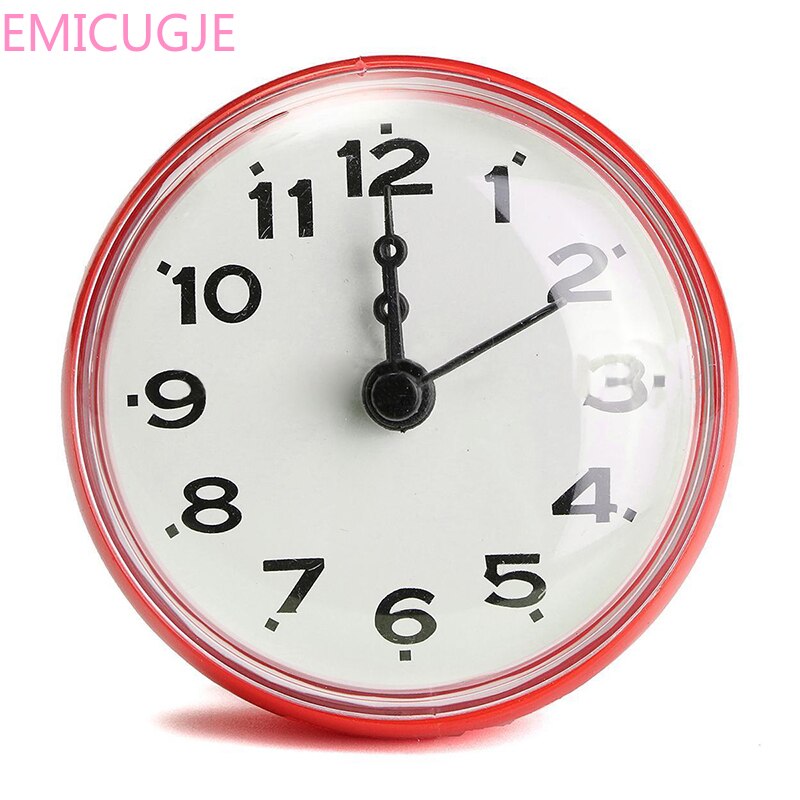 Beste 2.75 inch Waterdichte Keuken Badkamer Bad Douche Spiegel Klok Zuig Sucker Muur Kleur: Oranje