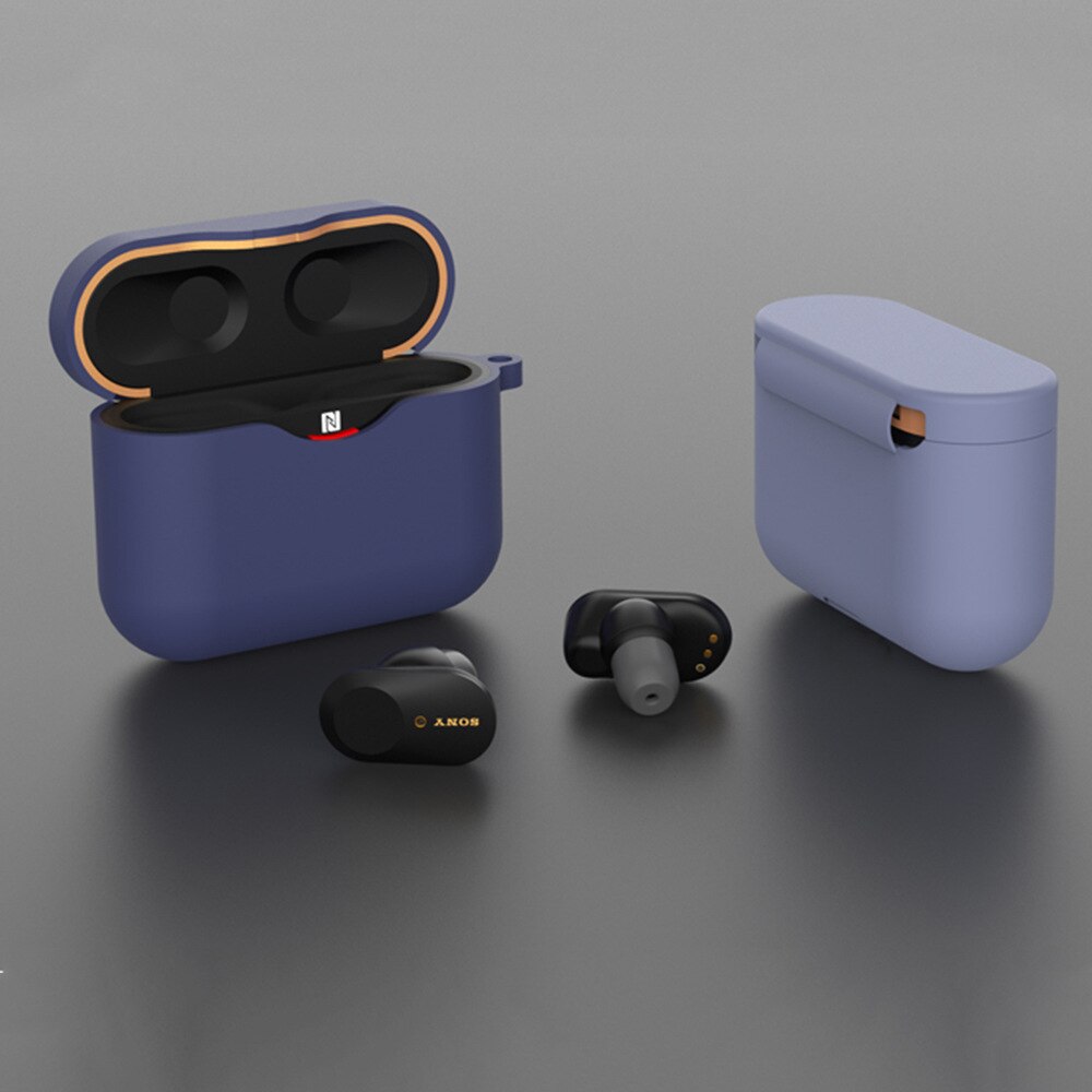 Trådlös bluetooth headsetbox anti-skyddande skal lämplig för sony wf -1000 xm 3 headsettillbehör med krok