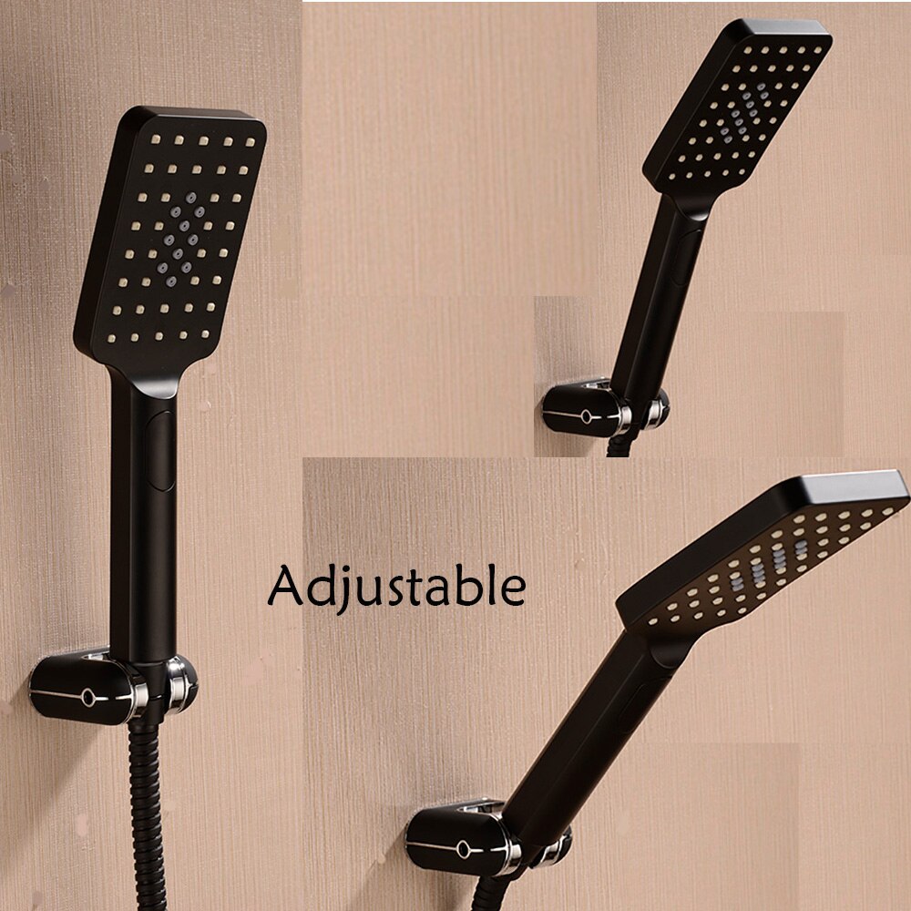 Matte Black ABS Adjustable Handheld Shower Holder Bracket Wall Mount