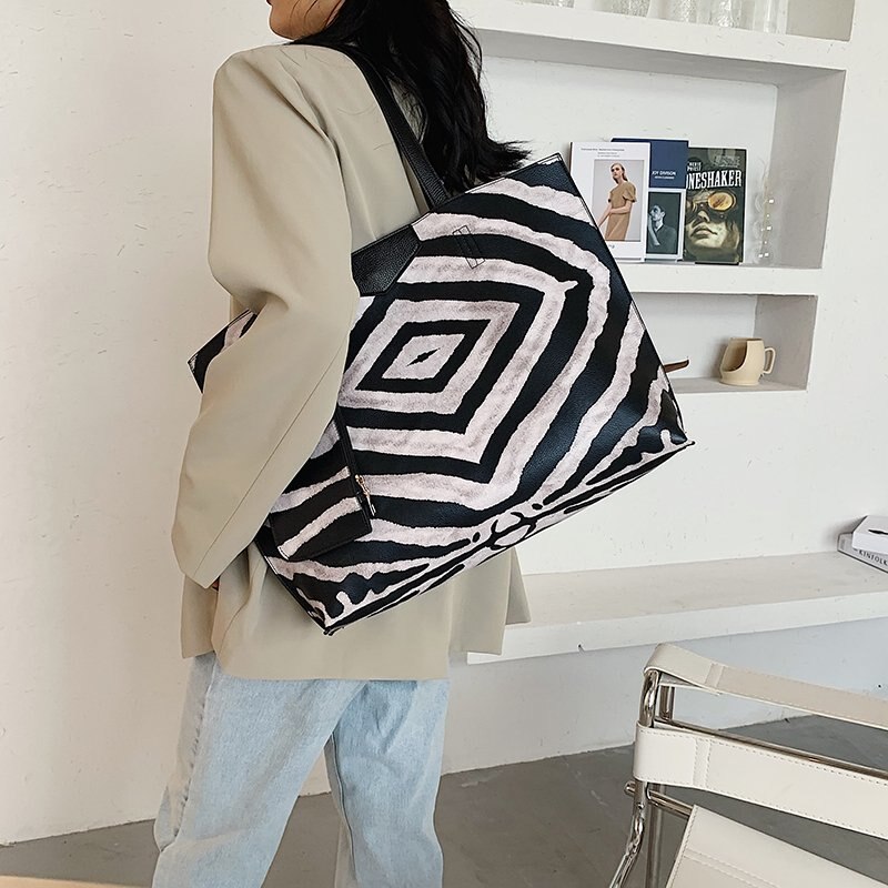 Damskie wzór zebry 3 sztuk torba typu posłaniec dużego ciężaru, marka moda Pu na długim pasku torba, skrzynki sprzęgło, 18 Cal torba na ramię