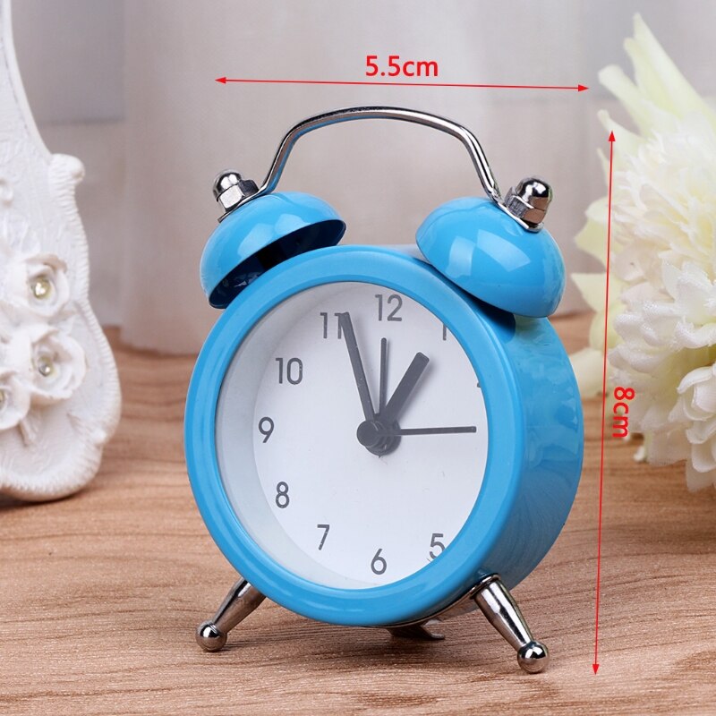 40mm Mini Metal Alarm Clock Portable Home Outdoor Lovely Cartoon Watch Retro Metal Alarm Clock Desktop