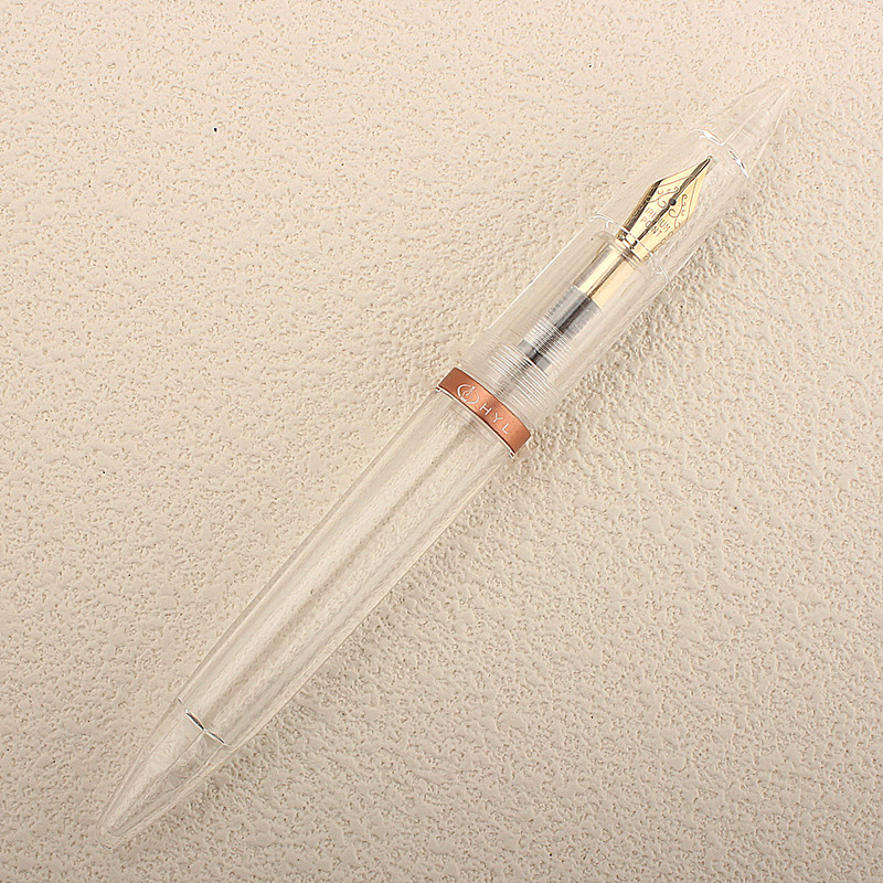 Nowe pióro wieczne Przezroczysta zakraplaczka EF F M Stalówki Pióro atramentowe Biuro szkolne Długopisy robić pisania Prezenty świąteczne z oryginalnym pudełkiem: BIAŁY / MF