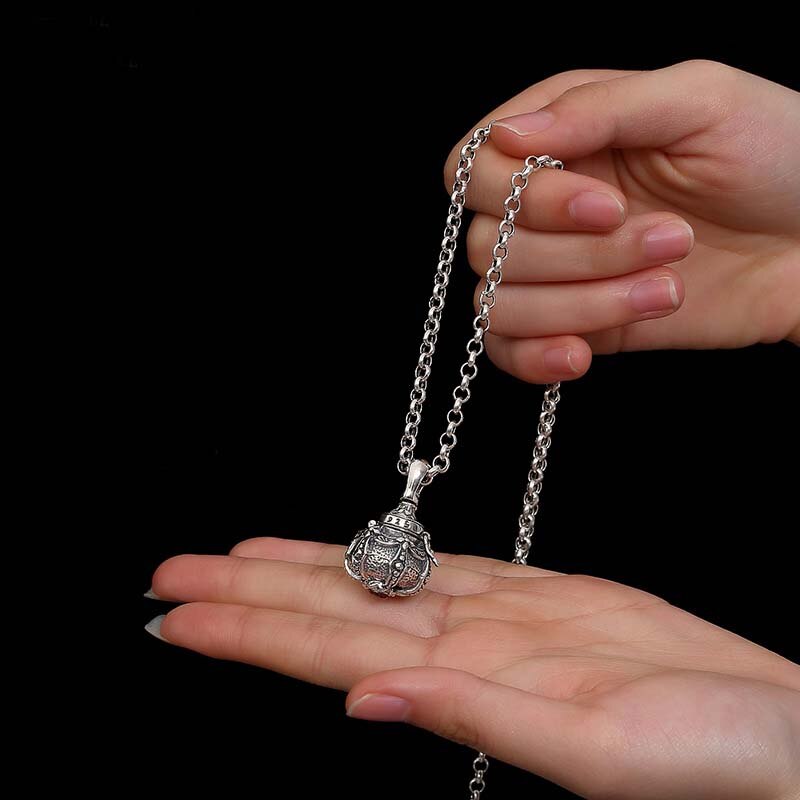 S925 halsketten aus sterlingsilber mit tibetischen bombonne-flaschen, urnen für tierkremation, schmuck für damen und herren