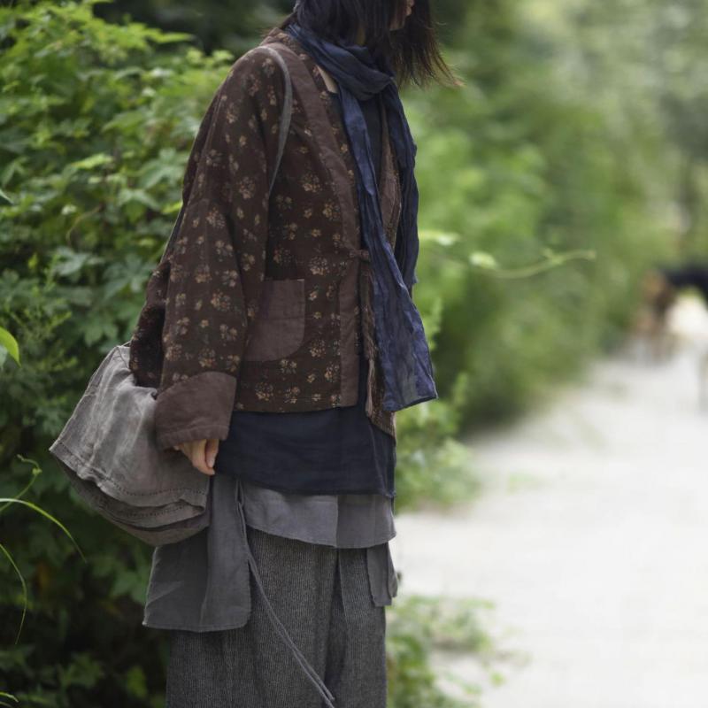 Johnature Vintage Literatuur En Kunst Vrouwen Linnen Tas Grote Capaciteit Handgemaakte Contrast Stiksels Leisure Doek Schoudertassen