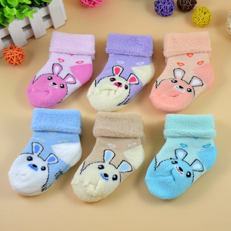 Cartoon Winter Warm Thickening Baby kid Terry Socks Animal GiraffeBear Rabbit Cat Dog Newborn Cotton Boy Girl Cute Toddler Socks