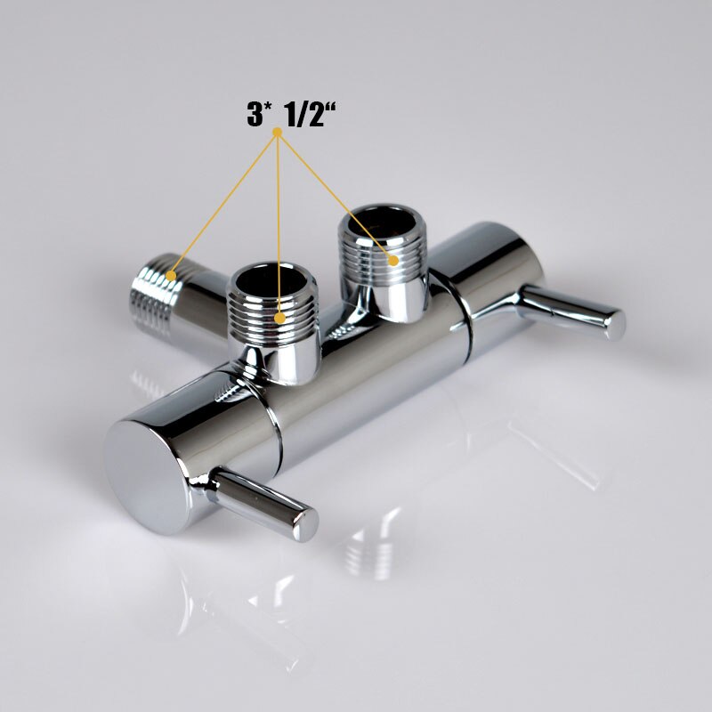 Toilet &amp; Bidet &amp; Washing Machine Shut-off Valve 1/2" Single Cooling Connector Copper Alloy Multi-connection Angle Valve