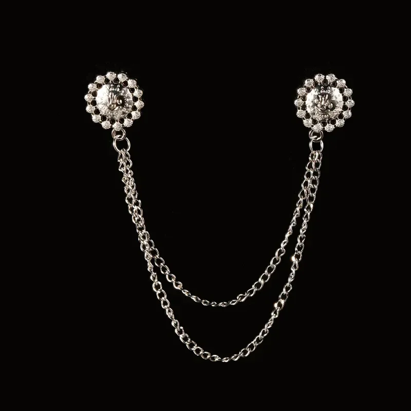 Broche Oiseau Étoile Clip Gland JOLapel Broche, Chemise Imbibée, Broches Vêtements, Accessoires Femme et Homme, ,: Plaqué platine