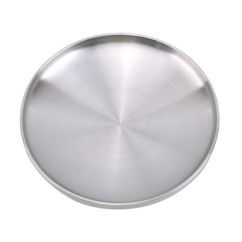 Dinner Plates Stainless Steel Western Steak Round Tray Kitchen Serving Dishes Salad Shape Round Plate Cake Dessert Tray